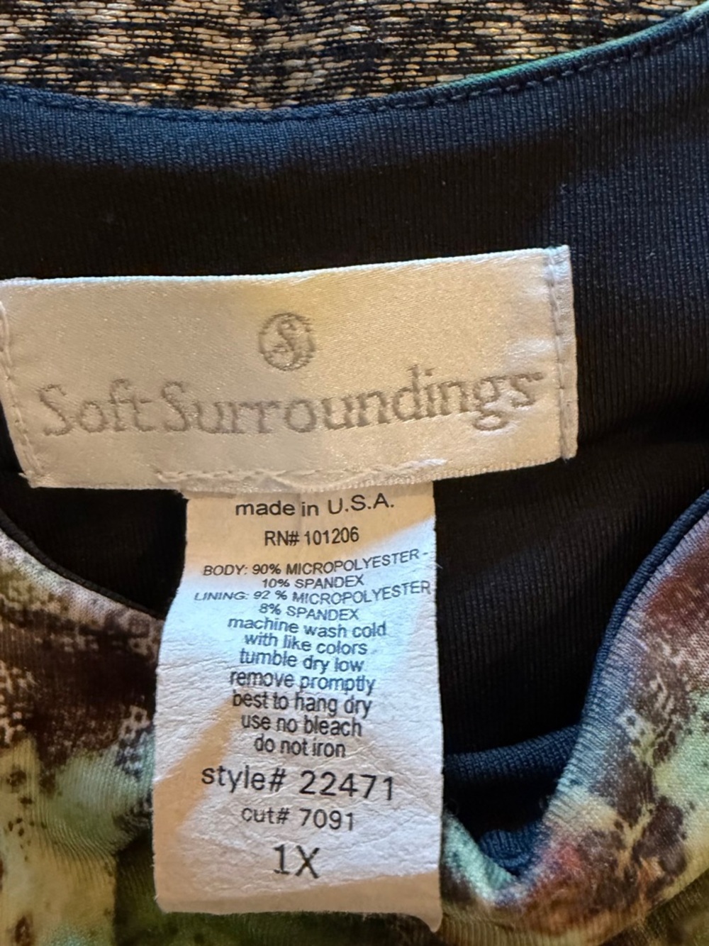 Soft Surroundings Buddha Print Women’s Tank Top - Multicolor size 1X - Picture 4 of 5